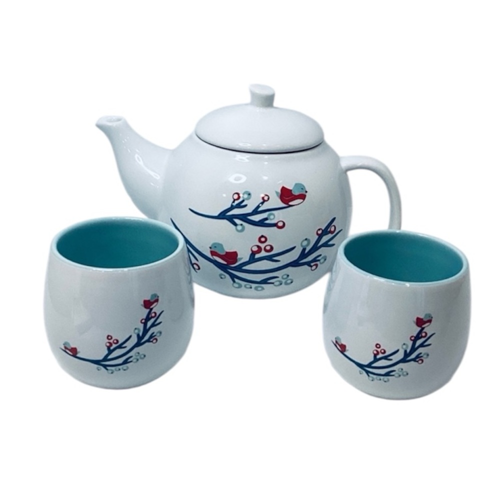 💚 David’s Tea Teapot Set with Bird Design